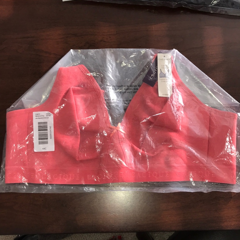 CACIQUE NO WIRE COTTON BRA size 44c NWT